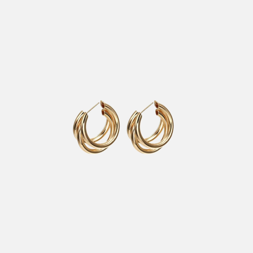 Boucles d'oreilles élégantes en cerceau triple