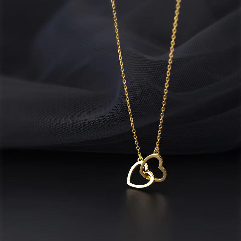 Cofre Manzana Rosa Eterna & Collar Corazón Personalizado