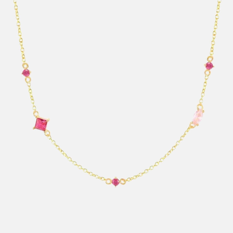 Collier en pierres précieuses mélangées vibrantes