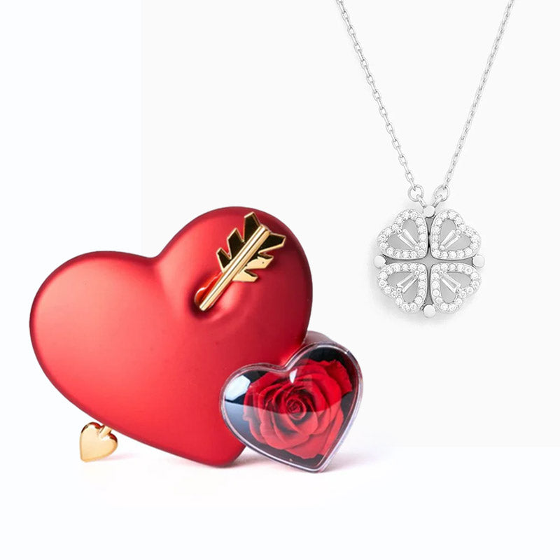 Coffret Amour Éternel & Collier - "Cœur Porte-Bonheur"