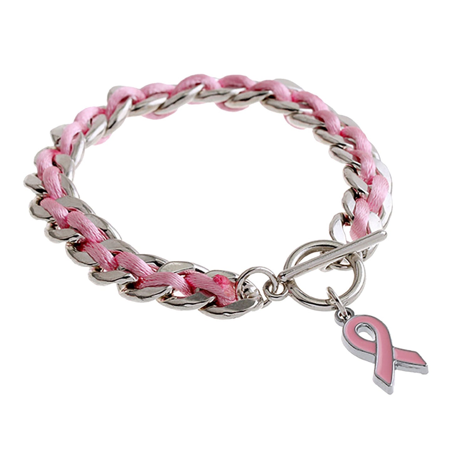 Bracelet Coeur Rose - "Ensemble contre le cancer du sein"
