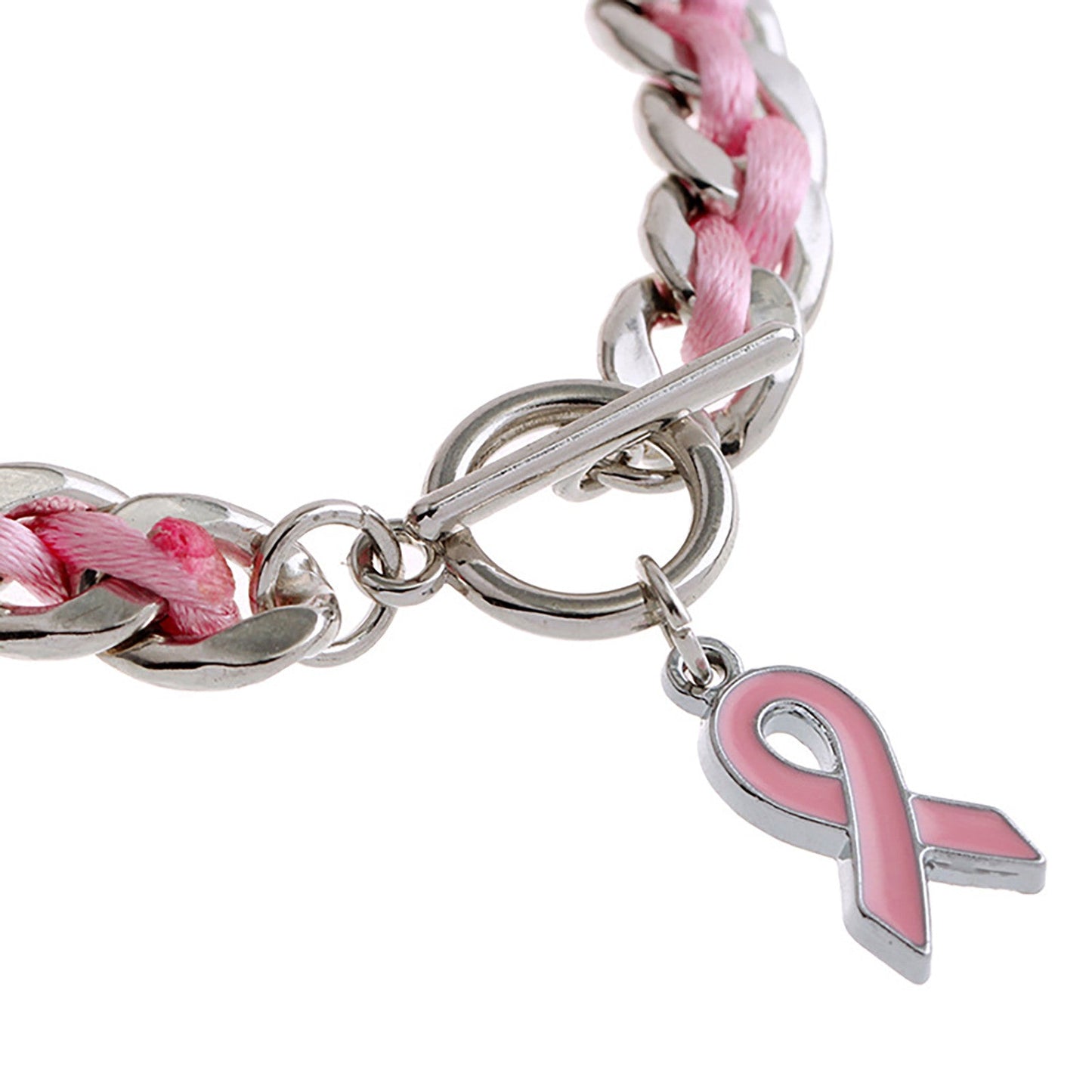 Bracelet Coeur Rose - "Ensemble contre le cancer du sein"