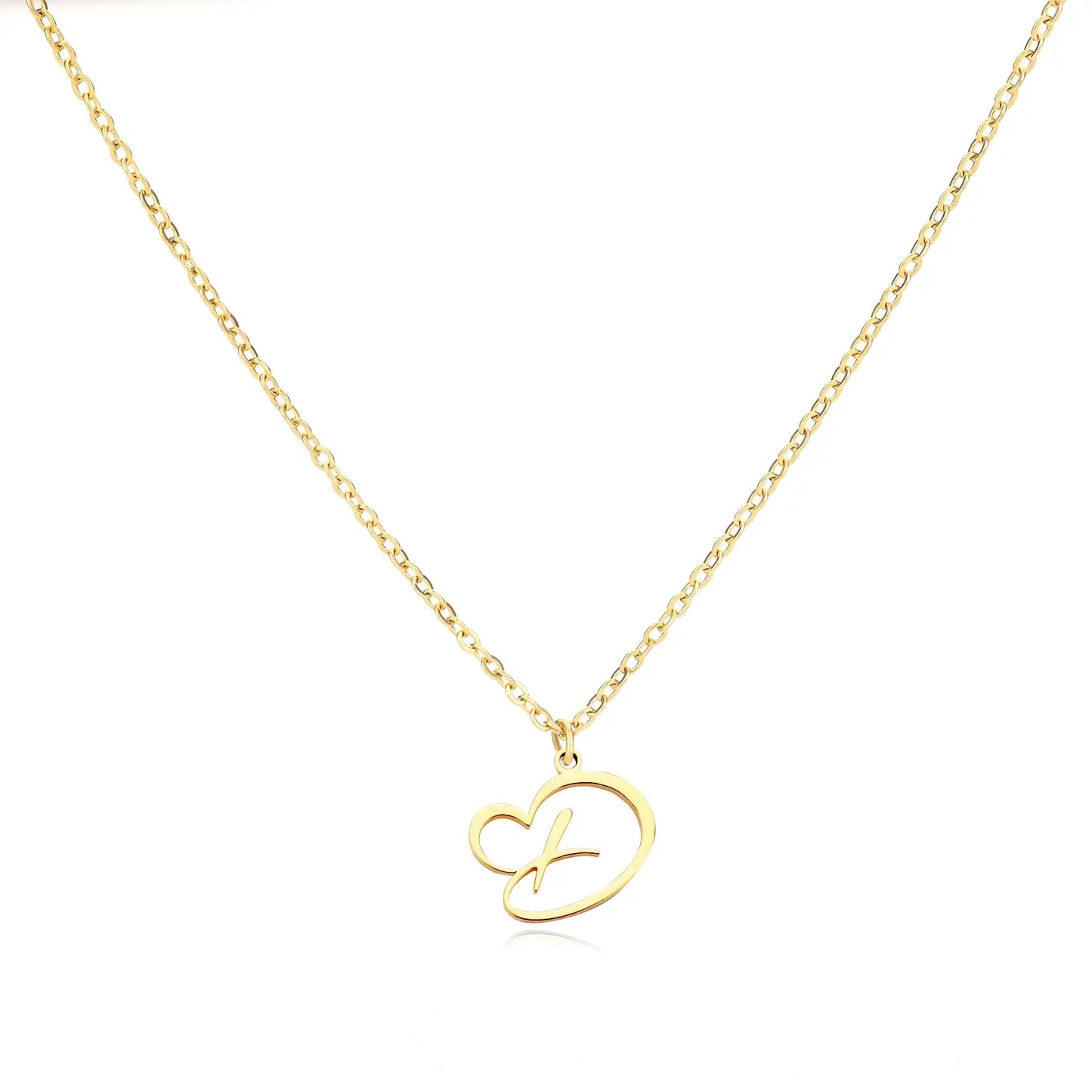Collier Prénom Personnalisé en Cursive avec Pendentif en Cœur