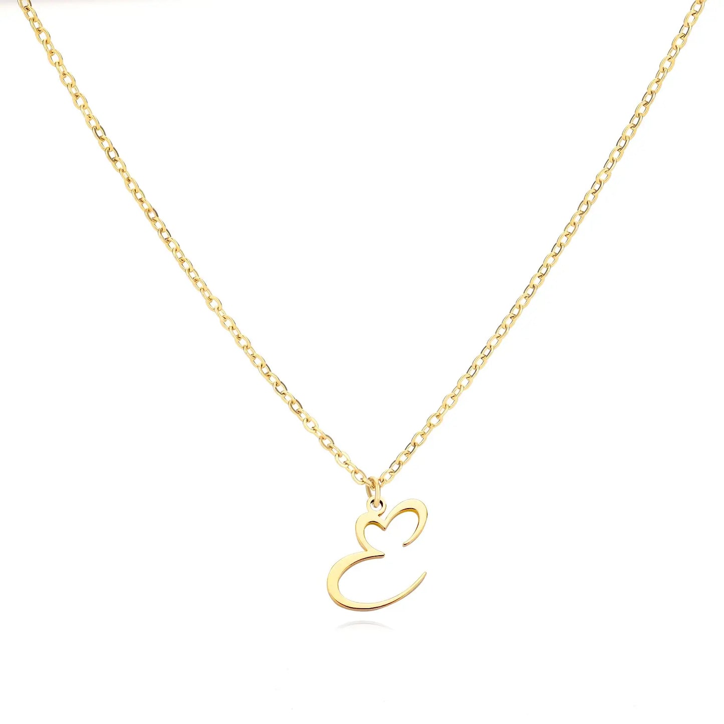 Collier Prénom Personnalisé en Cursive avec Pendentif en Cœur