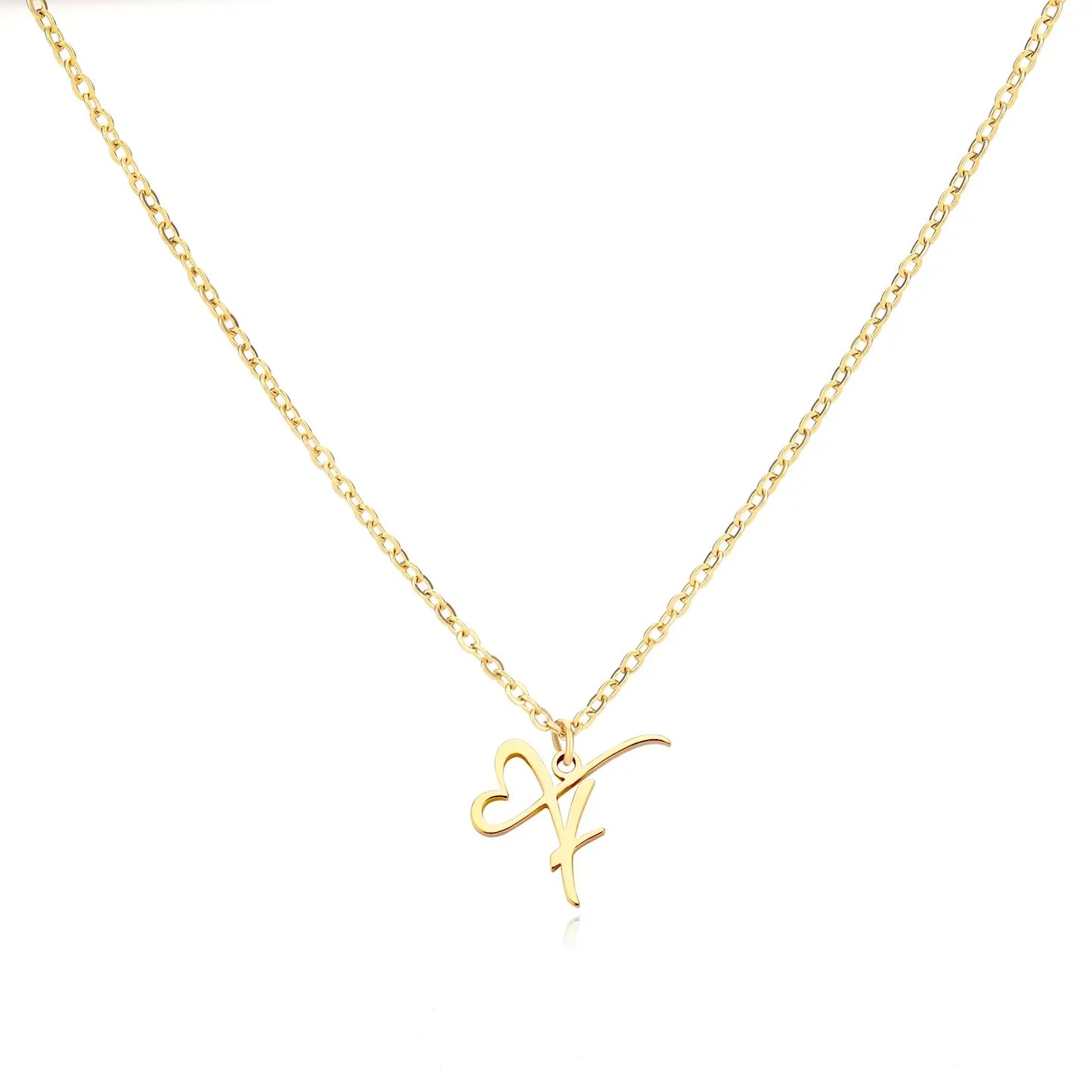 Collier Prénom Personnalisé en Cursive avec Pendentif en Cœur