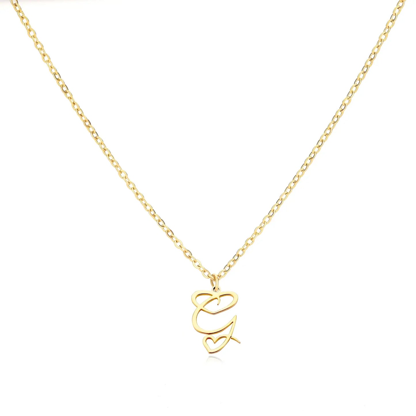 Collier Prénom Personnalisé en Cursive avec Pendentif en Cœur