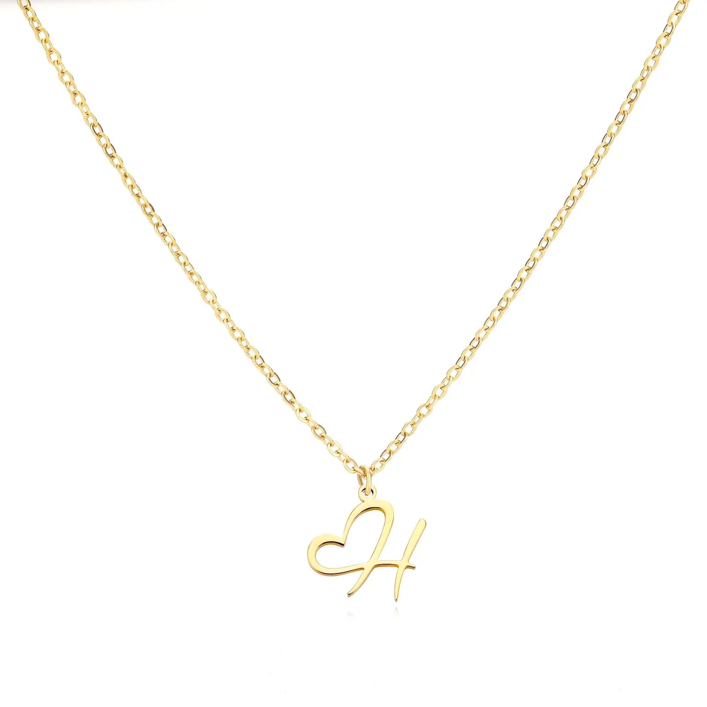 Collier Prénom Personnalisé en Cursive avec Pendentif en Cœur