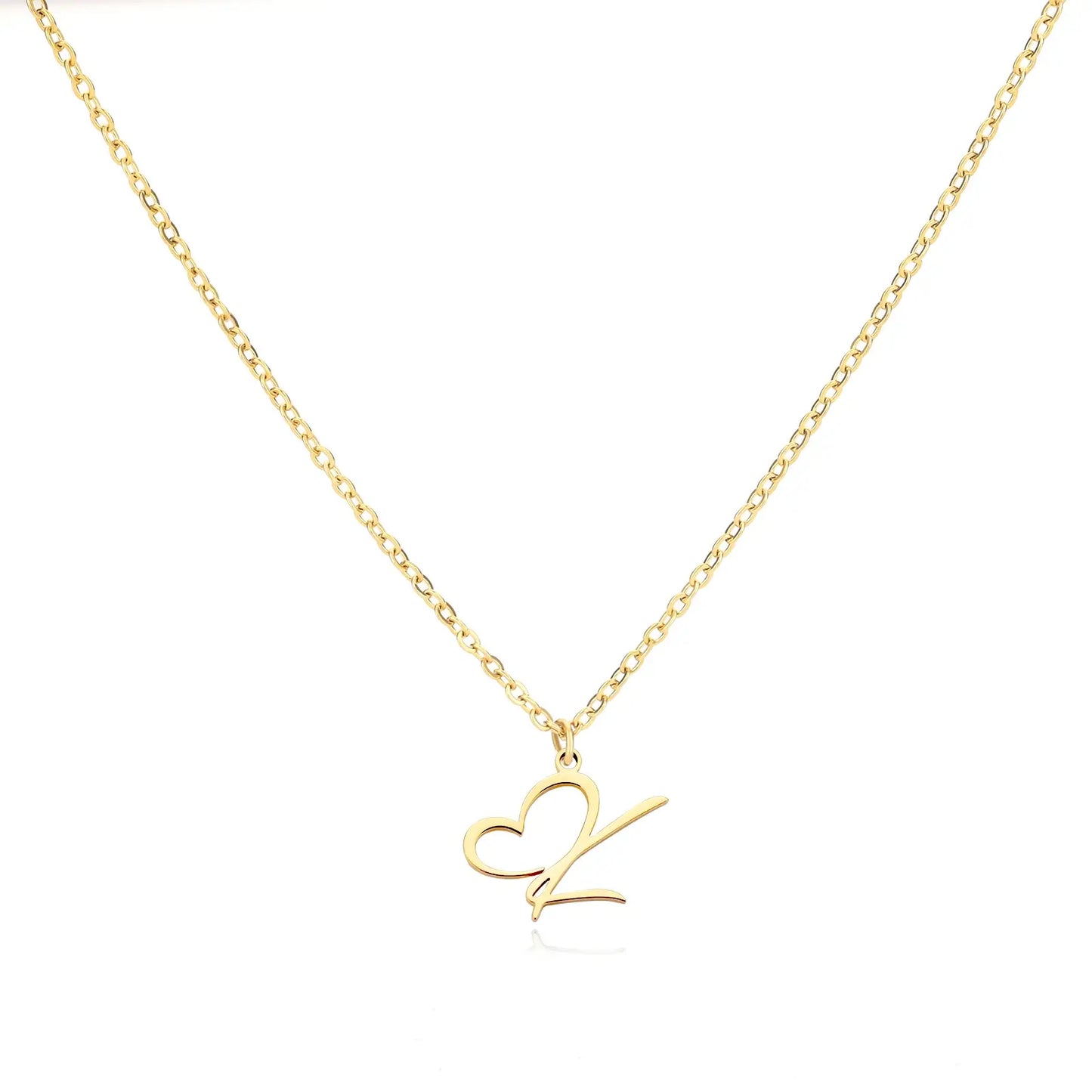 Collier Prénom Personnalisé en Cursive avec Pendentif en Cœur