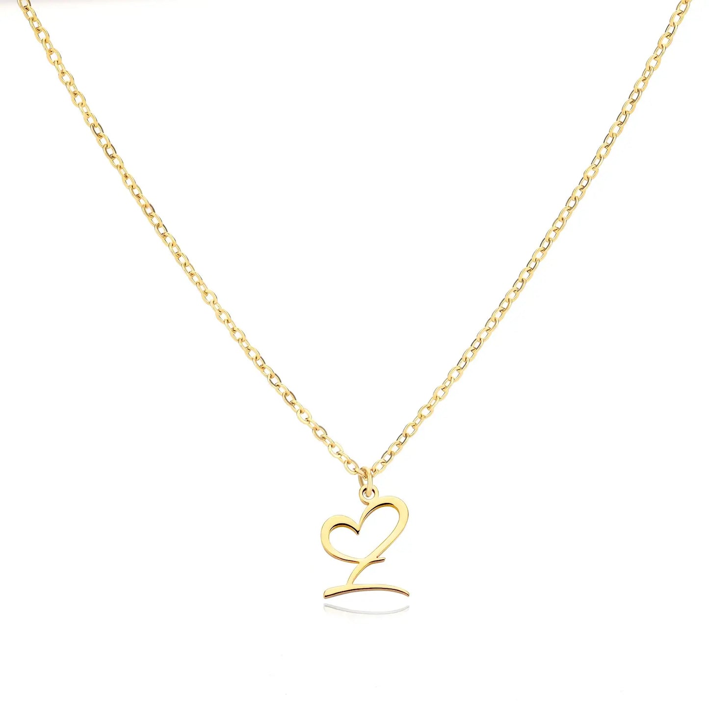 Collier Prénom Personnalisé en Cursive avec Pendentif en Cœur