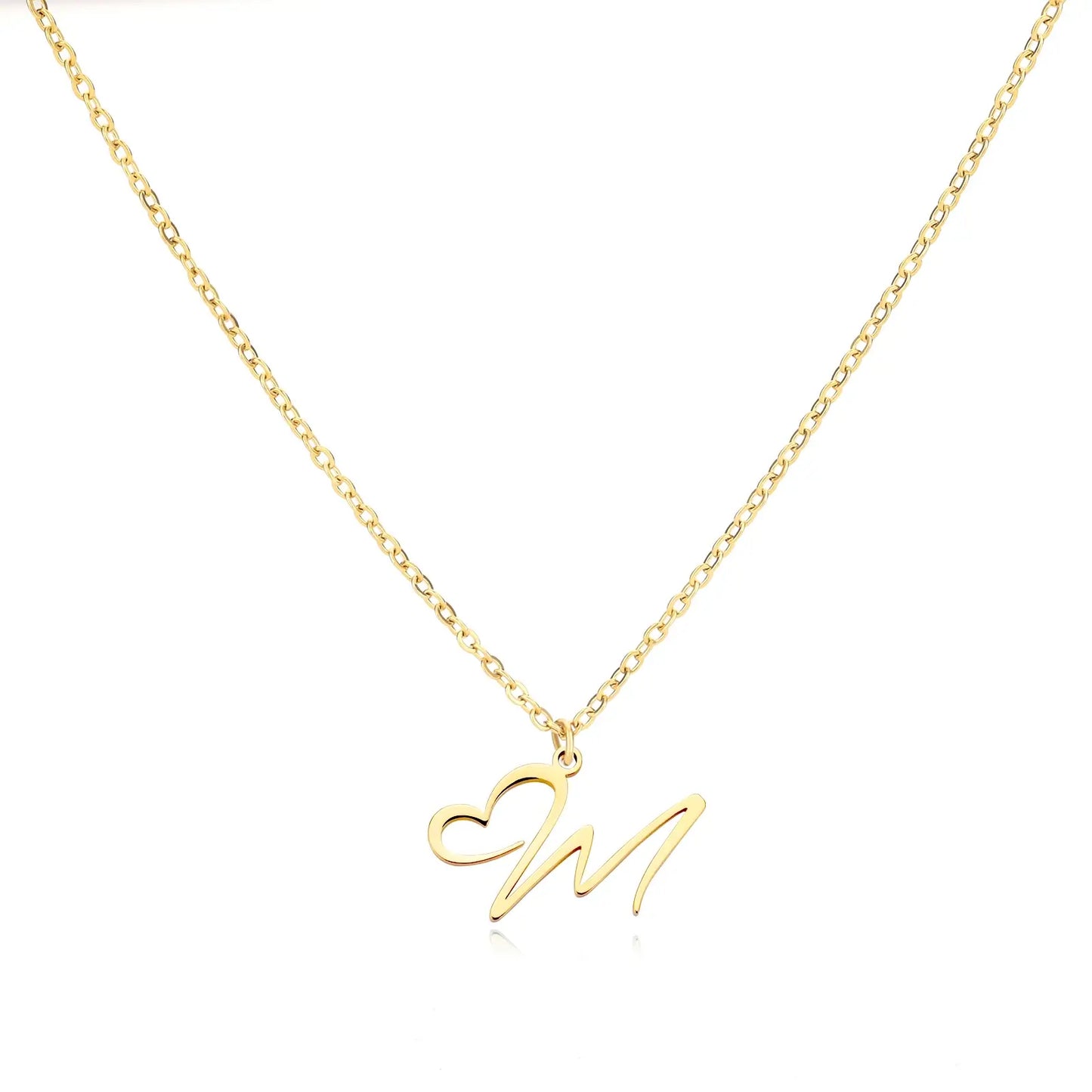 Collier Prénom Personnalisé en Cursive avec Pendentif en Cœur