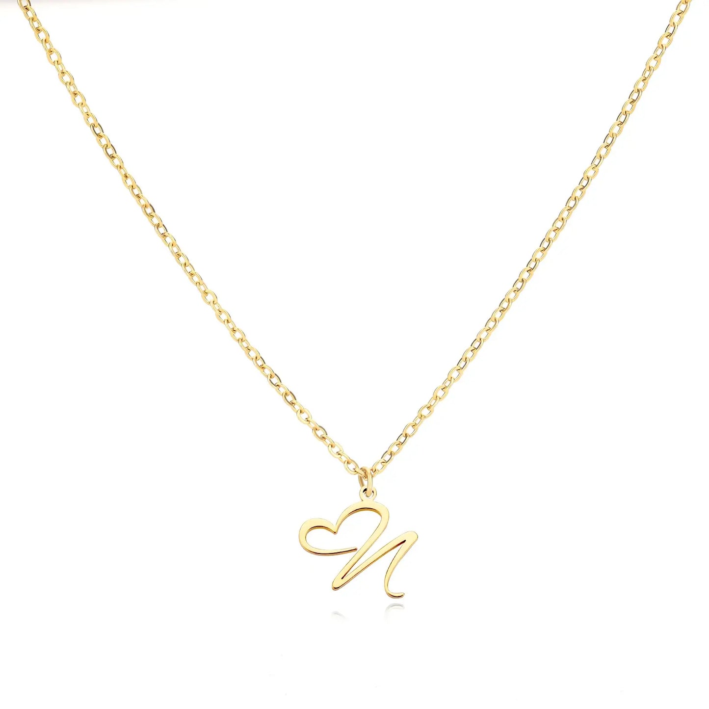 Collier Prénom Personnalisé en Cursive avec Pendentif en Cœur