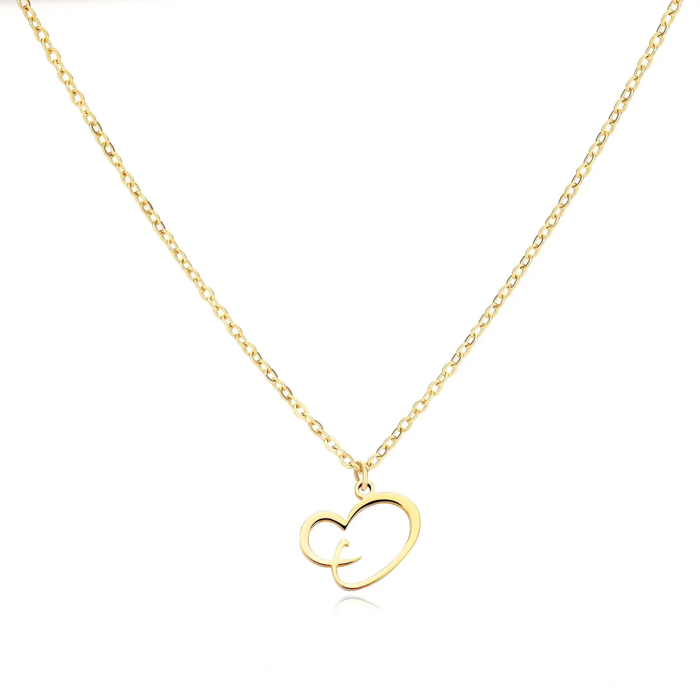 Collier Prénom Personnalisé en Cursive avec Pendentif en Cœur