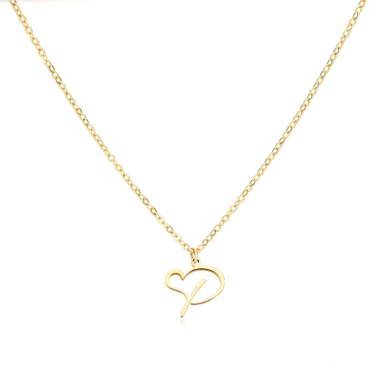 Collier Prénom Personnalisé en Cursive avec Pendentif en Cœur