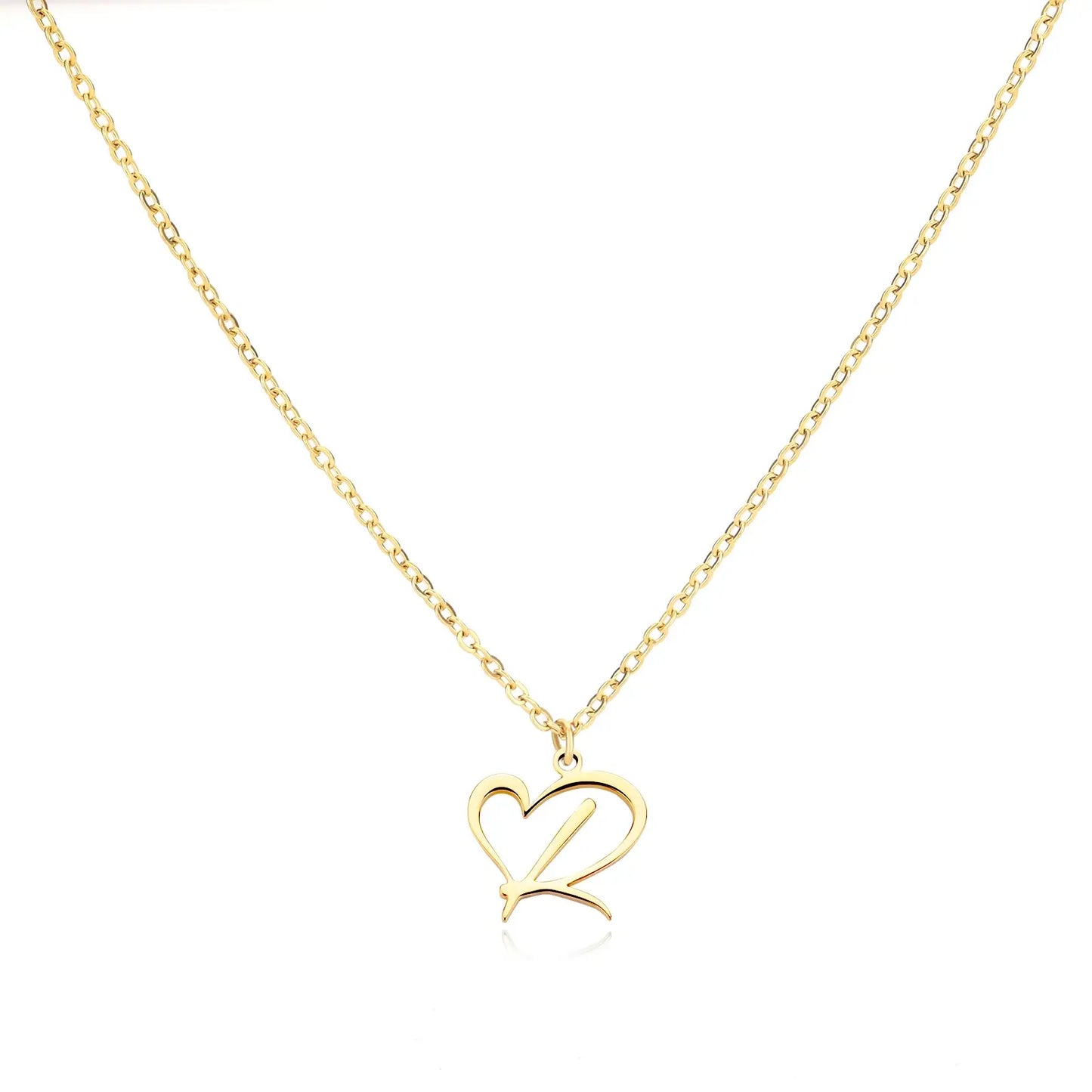 Collier Prénom Personnalisé en Cursive avec Pendentif en Cœur