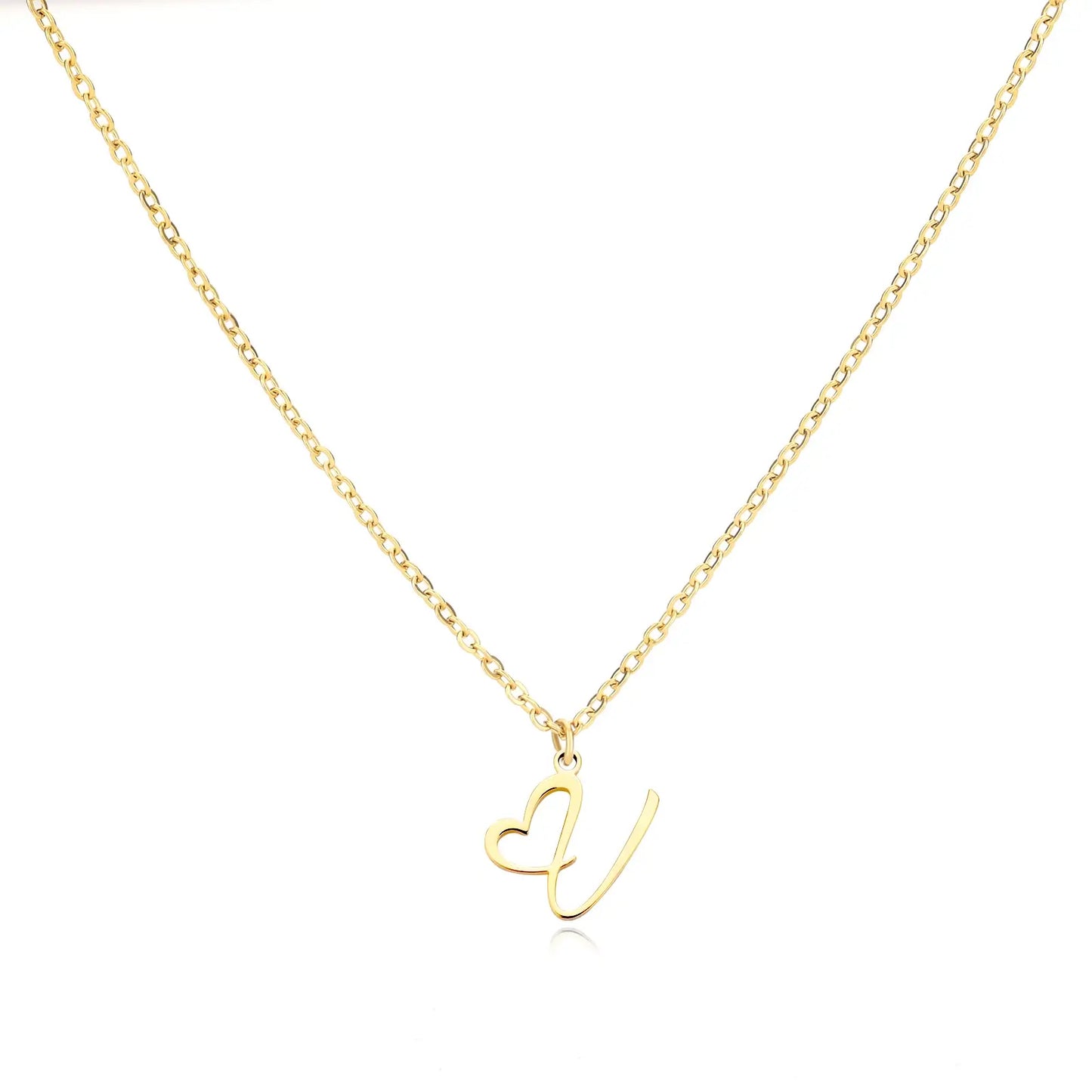 Collier Prénom Personnalisé en Cursive avec Pendentif en Cœur