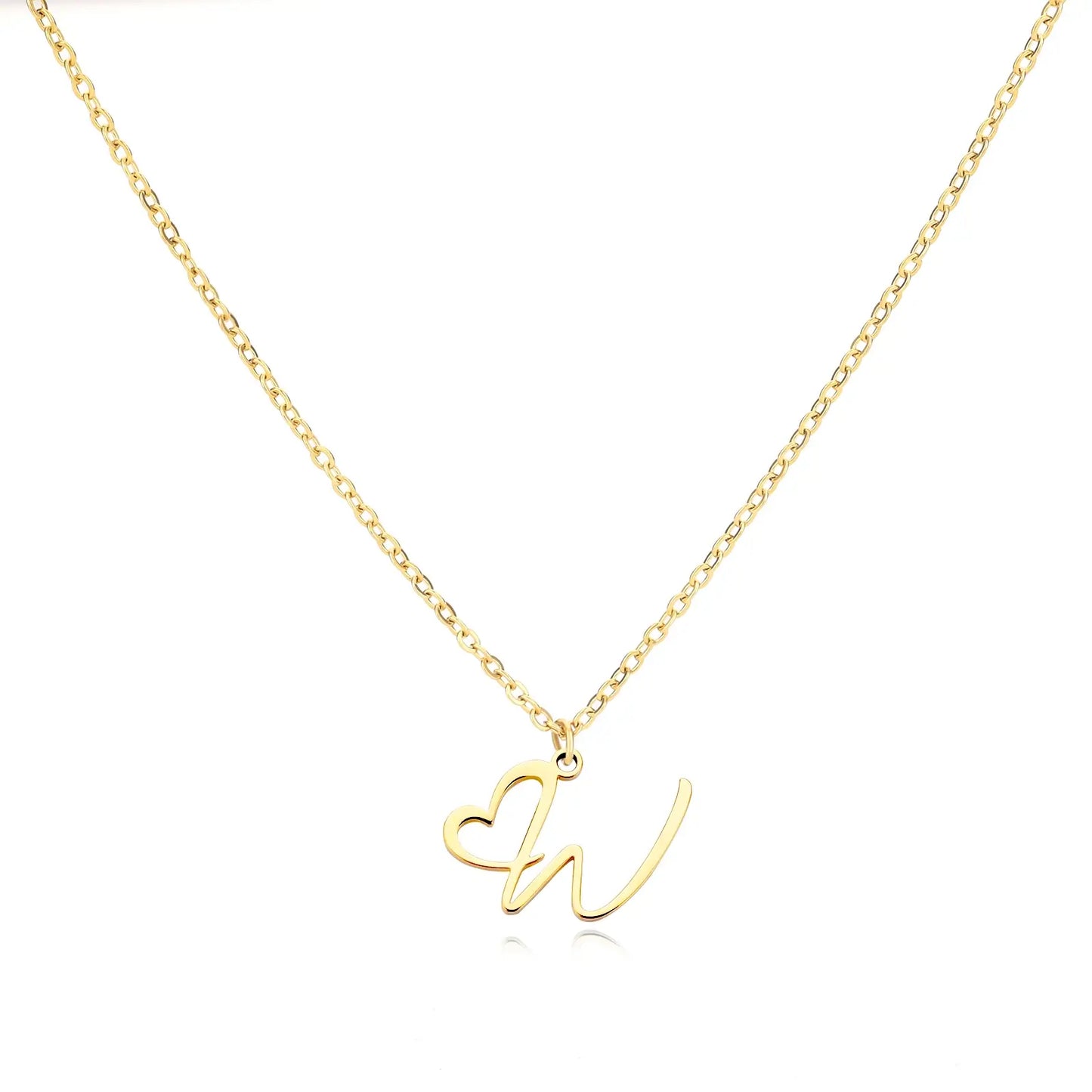 Collier Prénom Personnalisé en Cursive avec Pendentif en Cœur