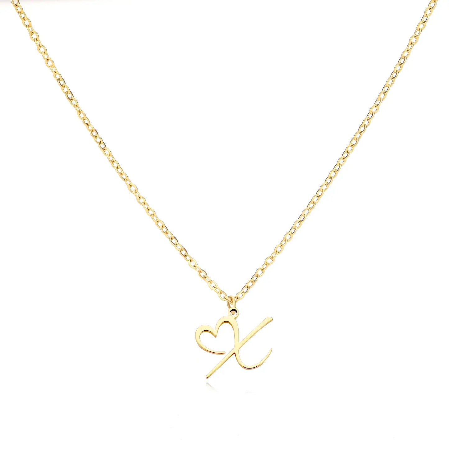 Collier Prénom Personnalisé en Cursive avec Pendentif en Cœur