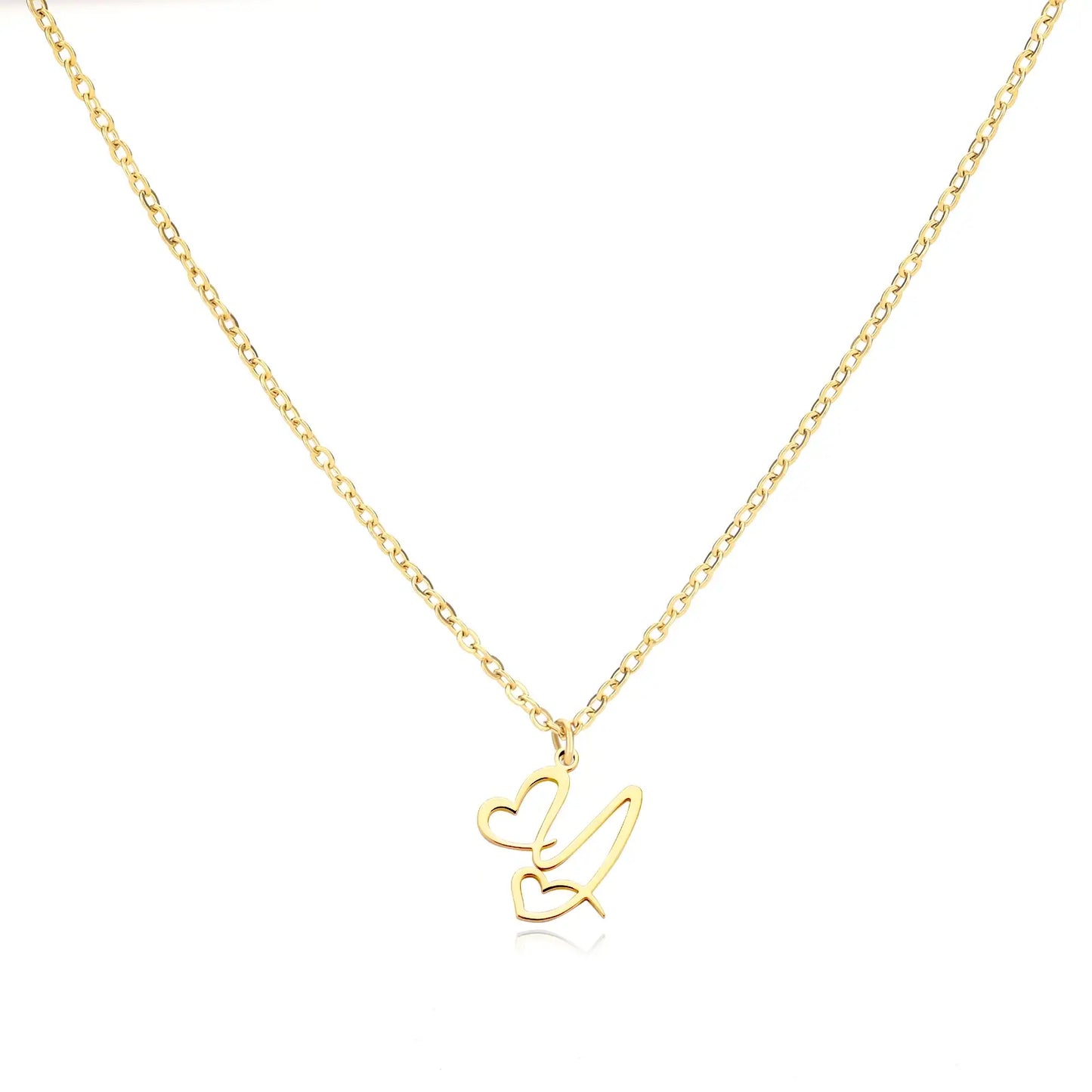 Collier Prénom Personnalisé en Cursive avec Pendentif en Cœur