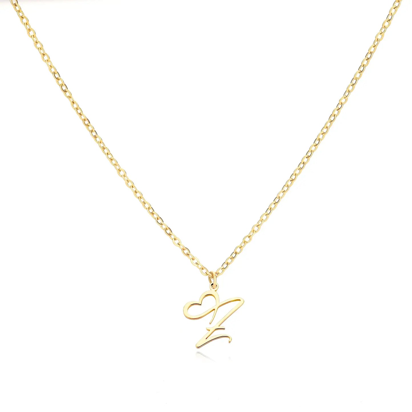 Collier Prénom Personnalisé en Cursive avec Pendentif en Cœur