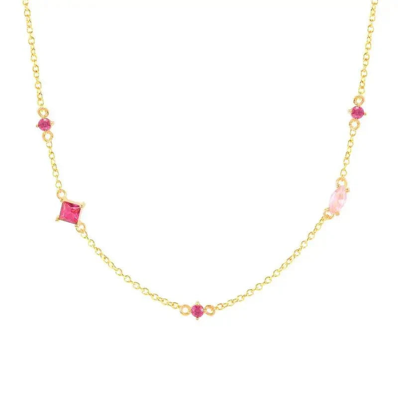 Collier en pierres précieuses mélangées vibrantes