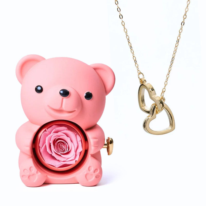 Cofre Oso & Collar Corazón Personalizado