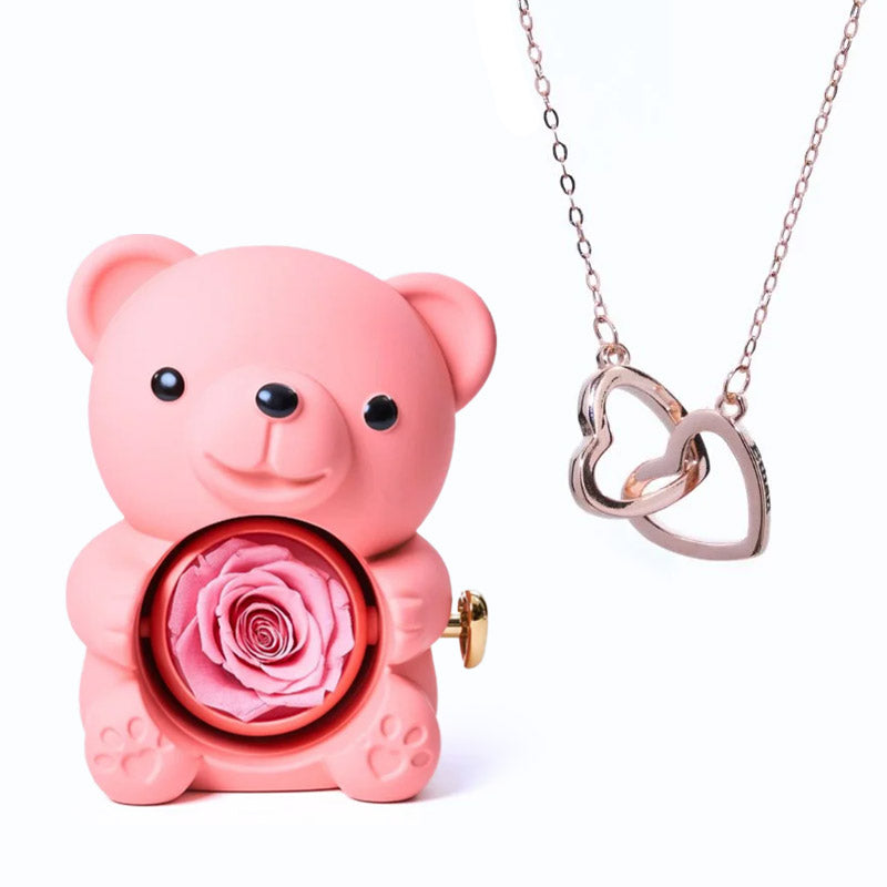 Cofre Oso & Collar Corazón Personalizado