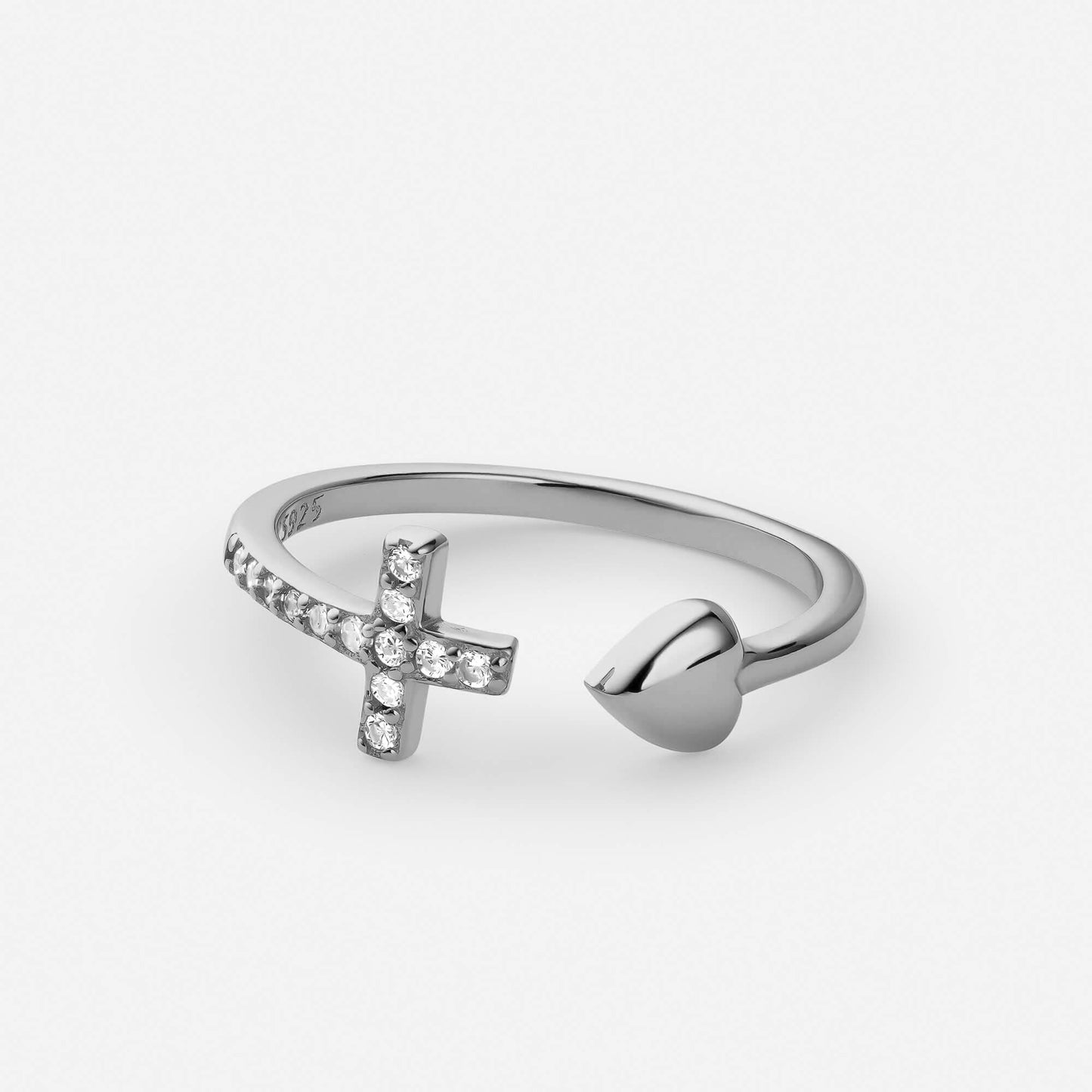 Bague Élégante en Croisillon en Forme de Cœur