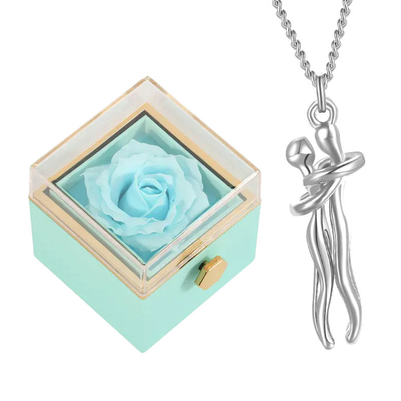 Coffret Rose Éternel & Collier Amour Éternel