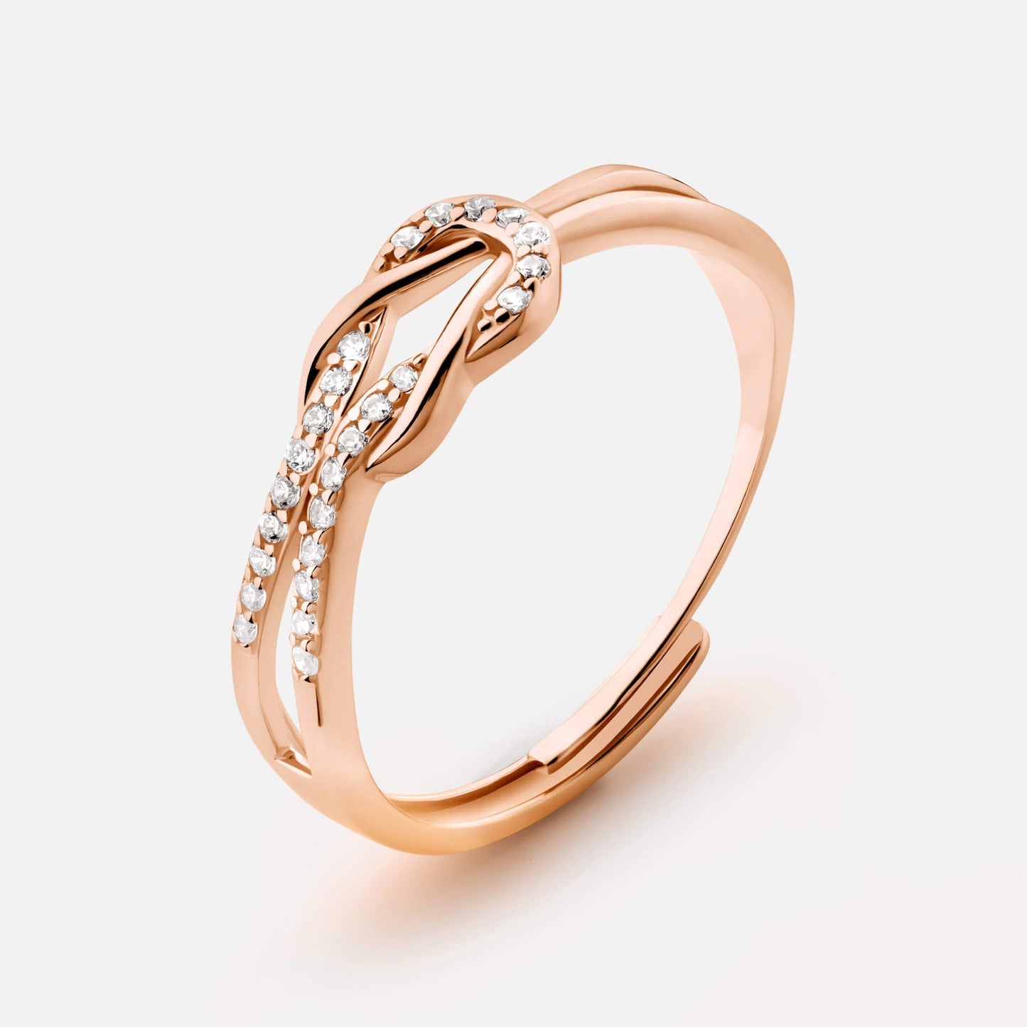Bague Nœud Élégante en Or Rose
