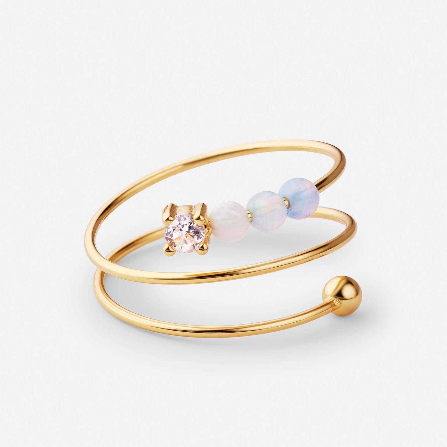 Anillo Fidget con Perlas Brillantes