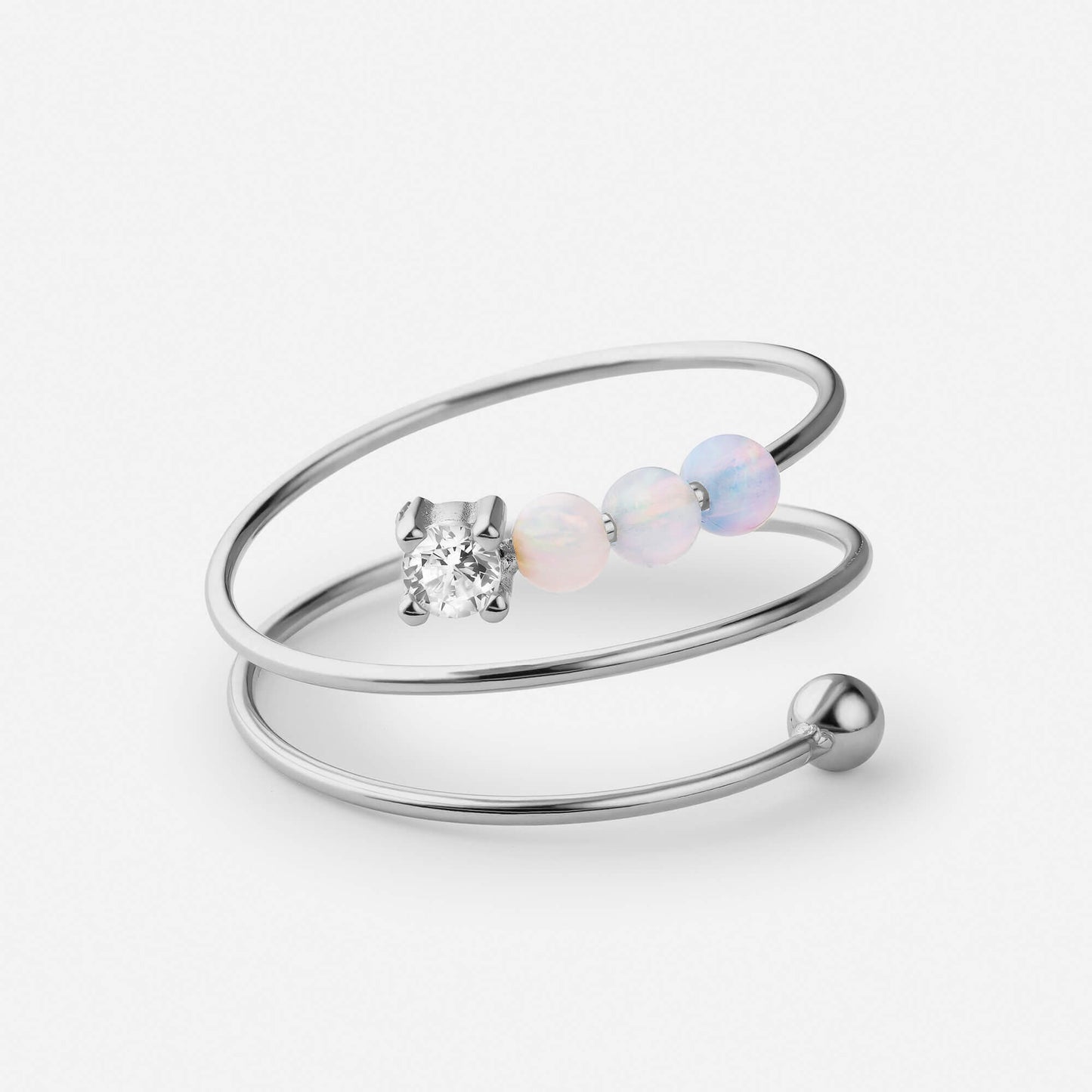 Anillo Fidget con Perlas Brillantes