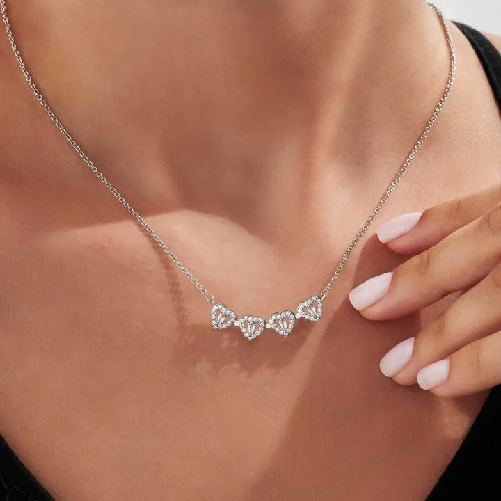 Coffret Pomme Rose Éternelle & Collier - "Cœur Porte-Bonheur"