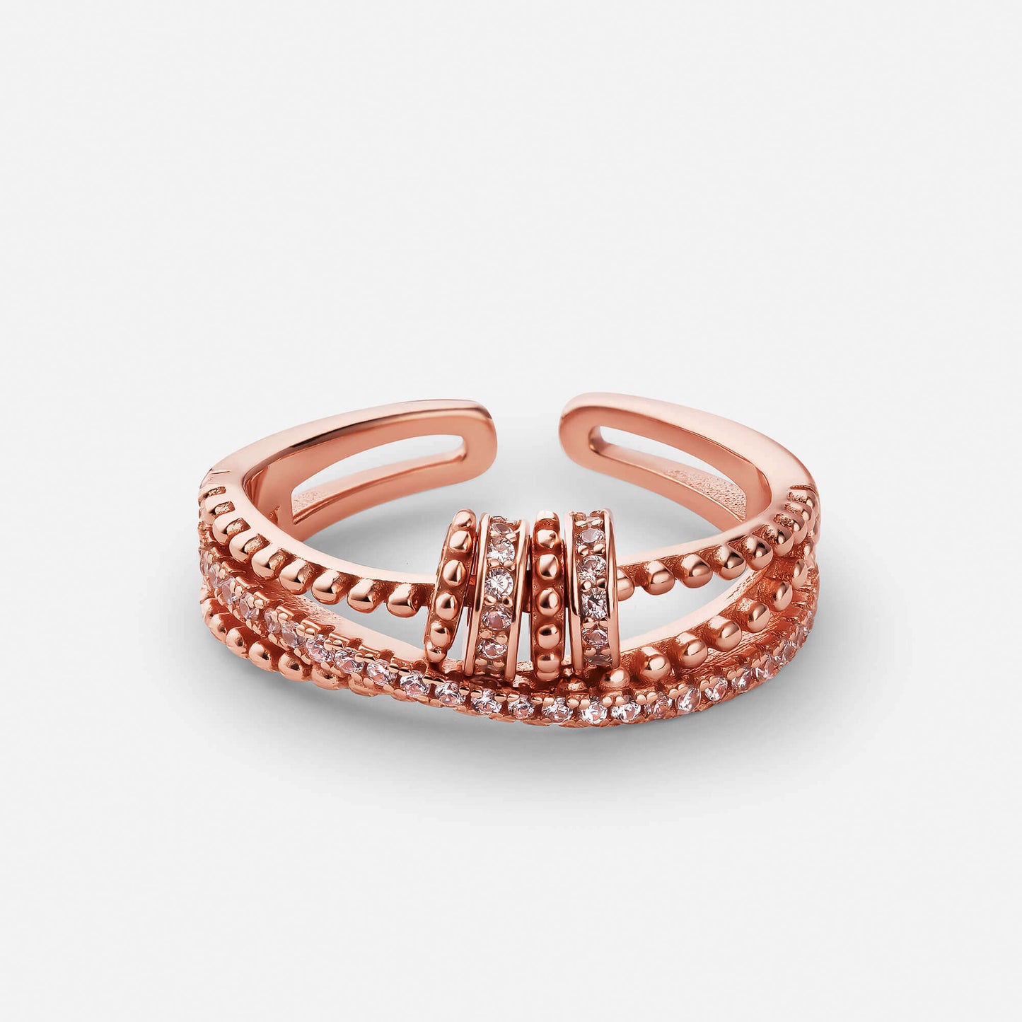 Bague Éternelle en Or Rose avec Nœud Élégant