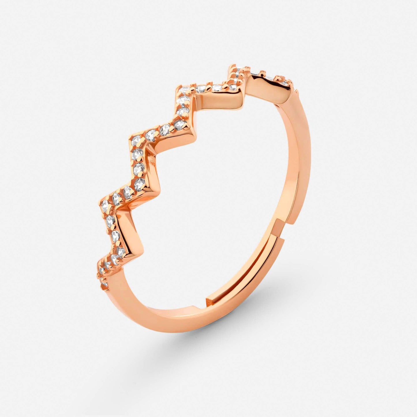 Bague Élégante en Or Rose Hauts & Bas